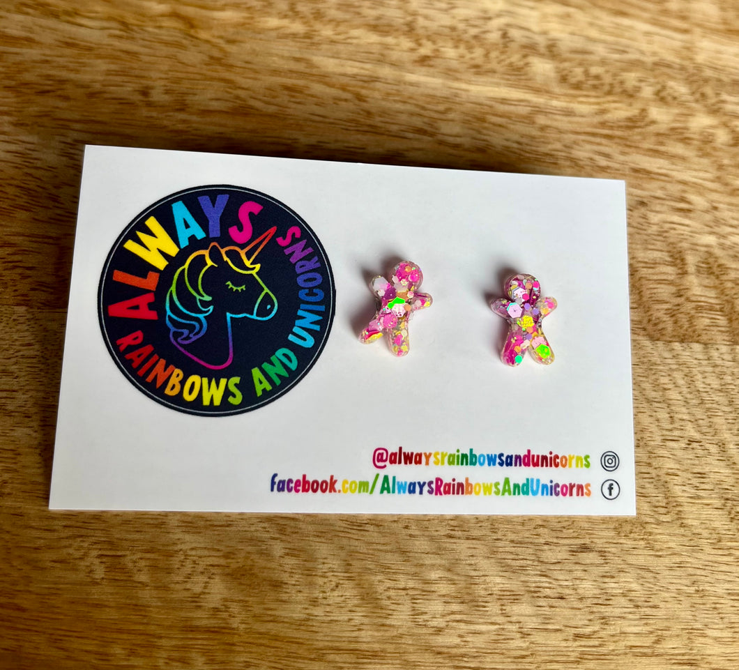 Paddle Pop Gingerbread Men Studs