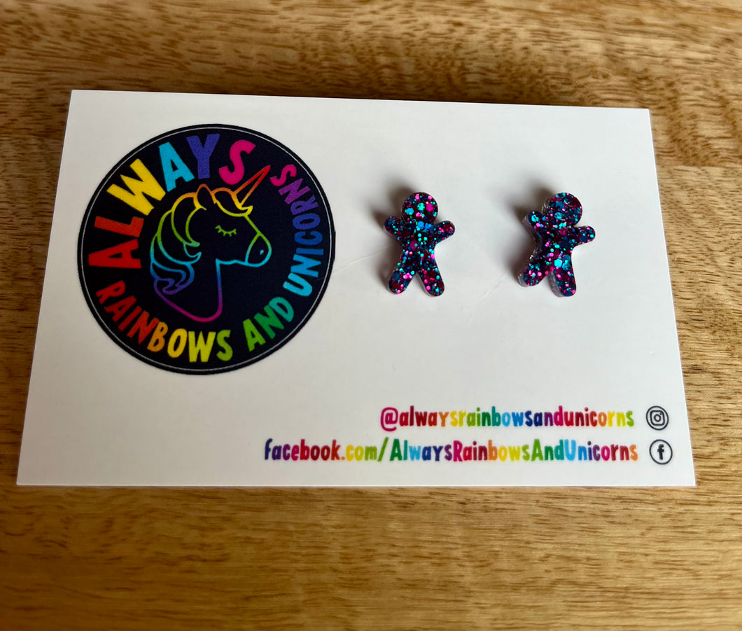 Fusion Gingerbread Men Studs