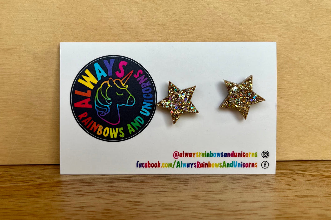 Golden Rainbow Classic Star Studs